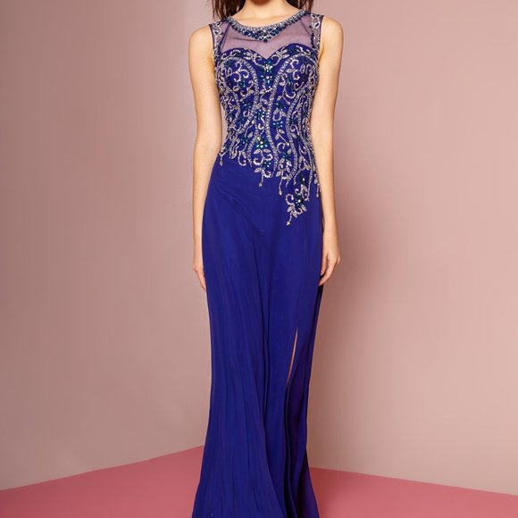 Illusion Neck Sheath Shape Prom Dress GSGL2118